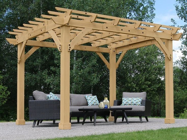 Yardistry 10 x 12 Meridian Pergola Pergola Yardistry Pergola Cover, Diy Pergola Kits, Cedar Stain, Shade Ideas, Wood Trellis, Steel Pergola, Cedar Pergola, Cedar Lumber, Wood Pergola