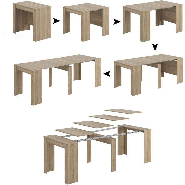 a set of six tables with different angles to fit into the table top and bottom