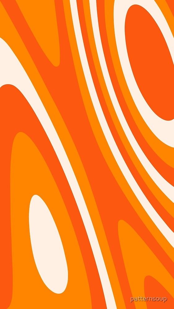 an orange and white background with circles