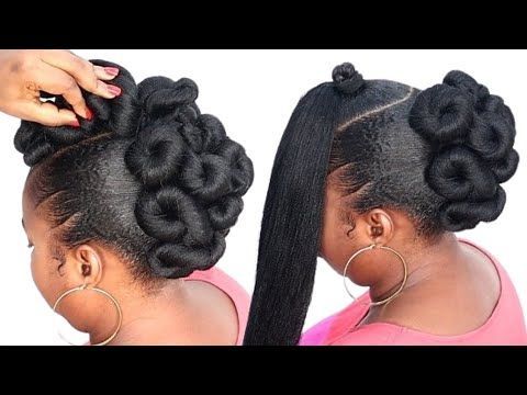 Natural Hair Updo Wedding, Black Women Updo Hairstyles, Hairstyles Unique, Black Hair Bun, Hairstyle For Wedding, Braids Natural, Natural Updo, Updo Hairstyles Tutorials, Black Hair Updo Hairstyles