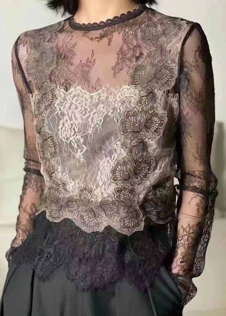 Embroidered Lace Top, Lace Tshirt, Evening Tops, Lace Top Long Sleeve, Linen Maxi Dress, Beautiful Blouses, Lace Shirt, Embroidered Lace, Lace Tops