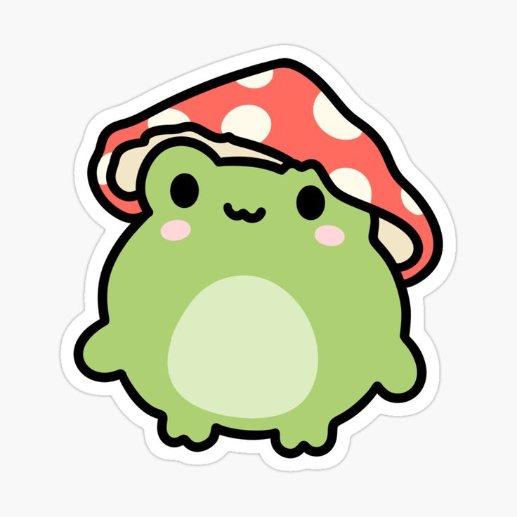 a green monster with a red hat on it's head and eyes sticker