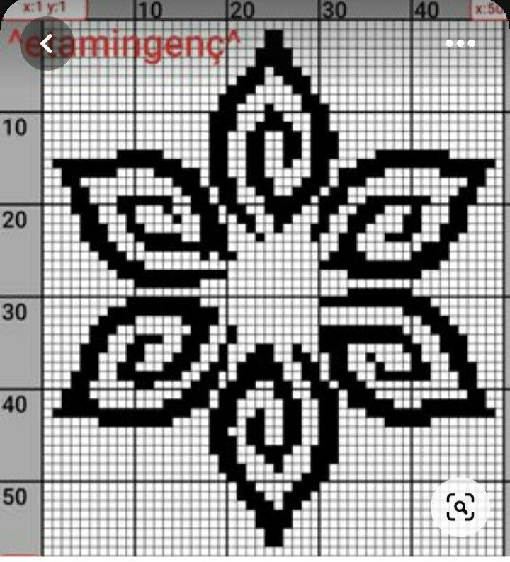 a cross stitch pattern with an image of a flower in the center and numbers on it