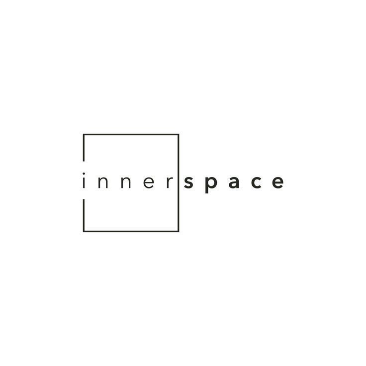 the innerspace logo is shown in black and white, with a square at the center