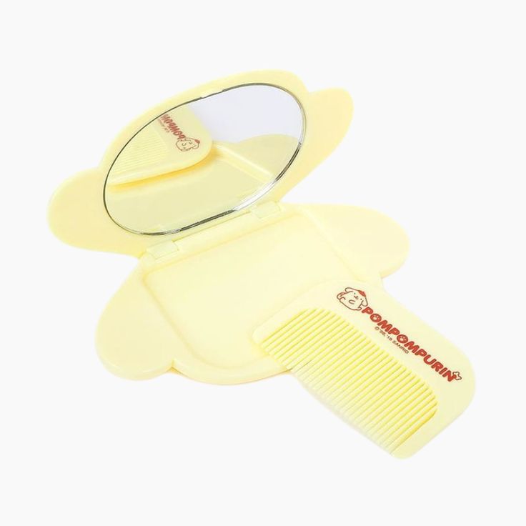 The Compact Mirror and Comb Set by Sanrio features the adorable Pompompurin. Its compact size makes it great for portability. Made with sturdy material but lightweight to carry. Fit in a tote bag, purse, or beauty bag. A beauty set for on-the-go! Size: 12.7 cm x 1.6 cm x 7.7 cm Brand: Sanrio Comb Set, Tote Bag Purse, Compact Mirror, Beauty Sets, Beauty Bag, Fit In, Comb, Size 12, Purse