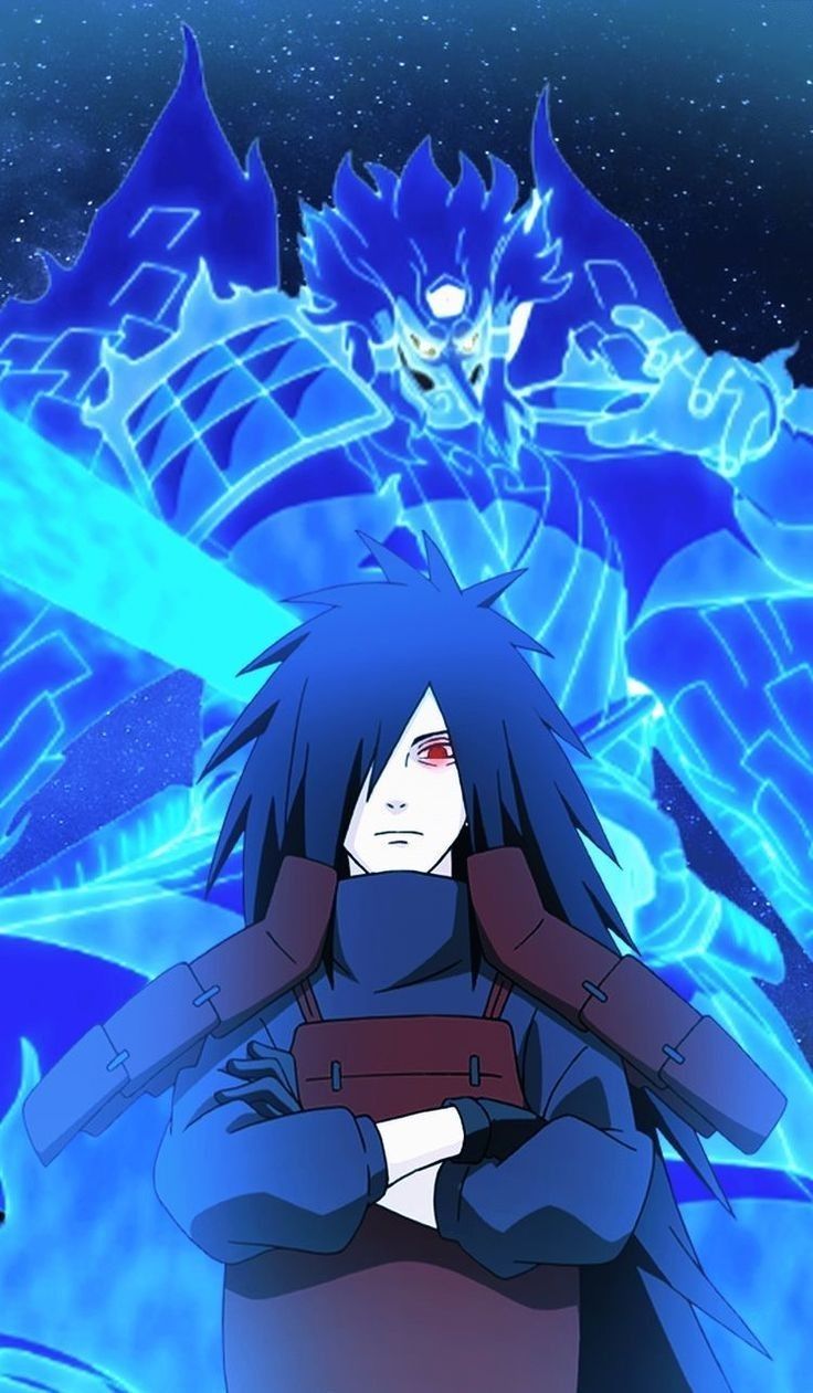 an anime character with long black hair and blue eyes standing in front of a dragon