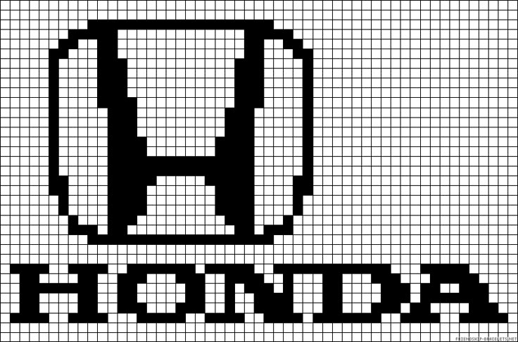 an image of a pixellated logo with the word honda in black on a white background