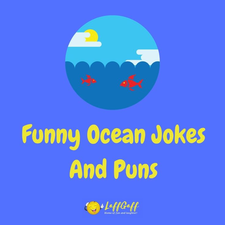 the words funny ocean jokes and puns are in front of an image of fish