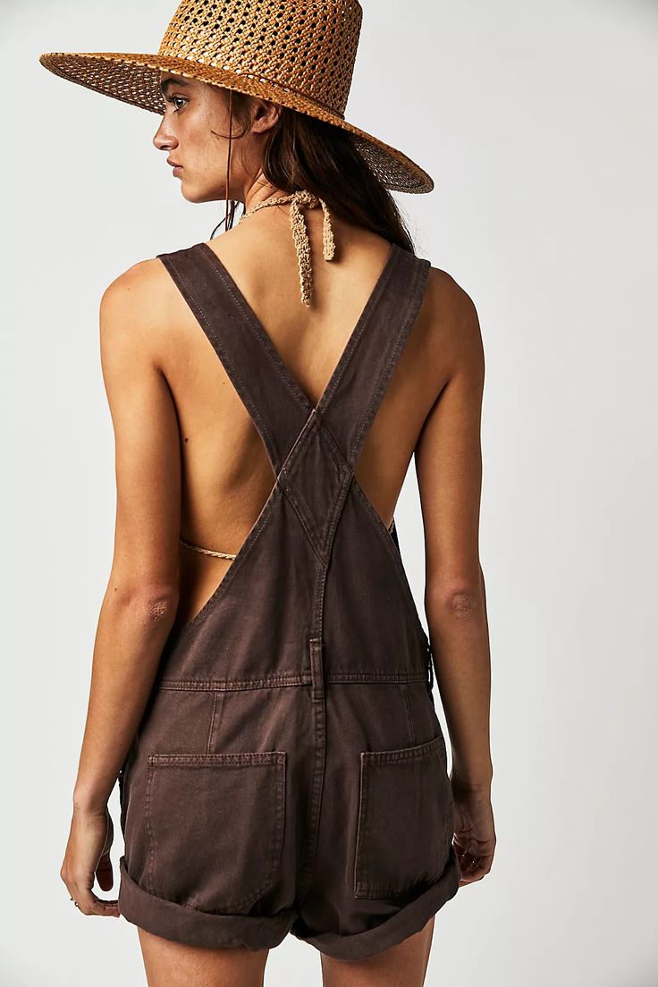 We The Free Ziggy Shortalls | Free People Ziggy Shortalls, Free People Overalls, Denim Overalls Shorts, Cotton Romper, Dope Outfits, Jumpsuit Fashion, Denim Overalls, New Tops, Boho Clothing