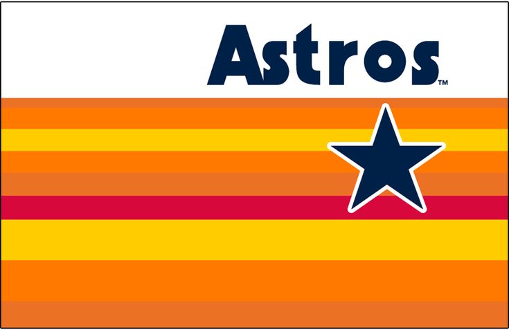 an astros flag with a star on the bottom and red, yellow, and orange stripes