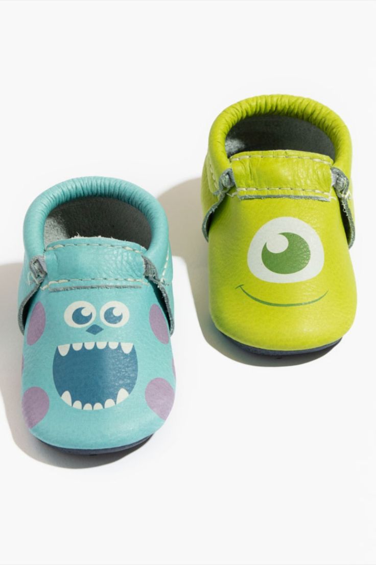 Love Monsters, Mike And Sully, Baby Moccs, Moccasin Shoes, Love Monster, Baby Moccasins, Moccasins Shoes, Best Bud, Freshly Picked