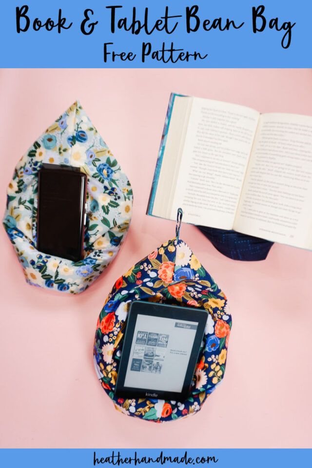 the book and tablet bean bag free pattern