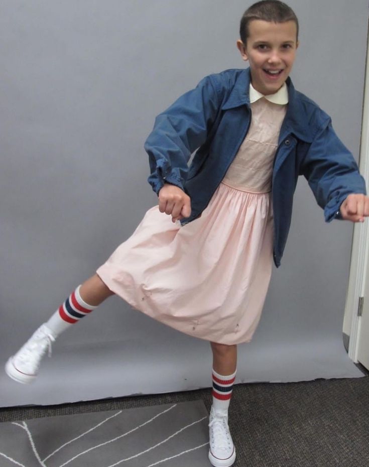 Stranger Things Dress, Eleven Stranger Things Costume, Friends Dont Lie, Stranger Things Halloween Costume, Celebrity Yearbook Photos, Stranger Things Outfit, Stranger Things Costume, Stranger Things Halloween, Stranger Things Quote