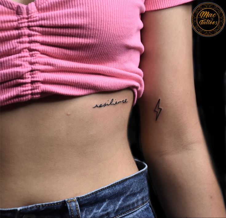 a woman's stomach with a small tattoo on her lower half and the word sublime written in cursive font