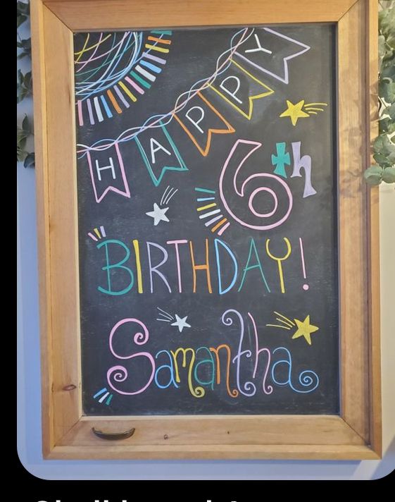 a chalkboard with the words happy 60th birthday written on it