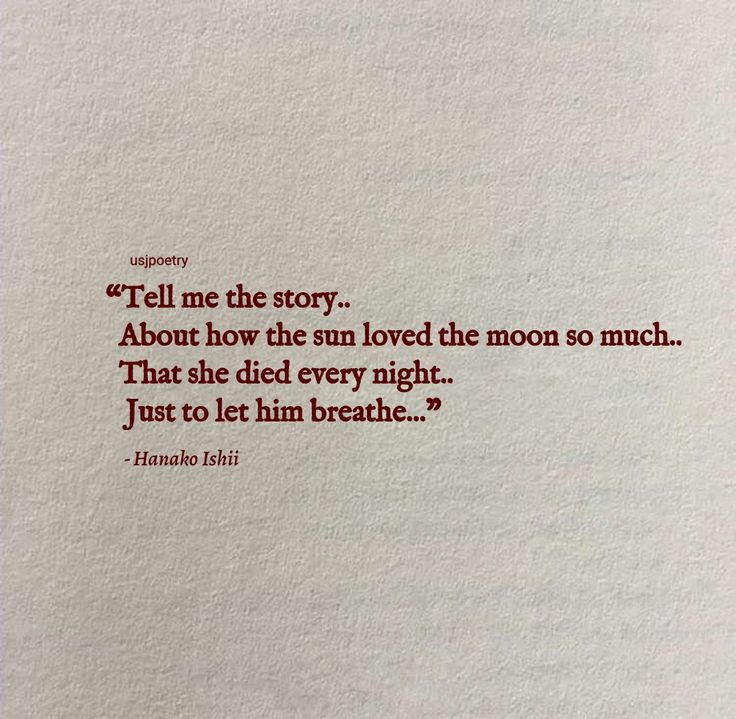 a piece of paper with a poem written in red ink on it and the words tell me the story about how the sun loved the moon