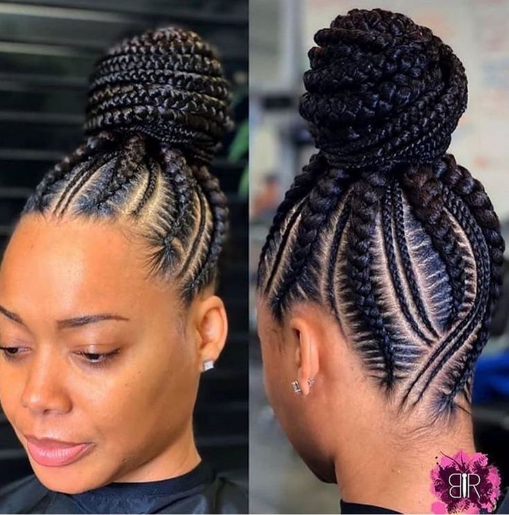 18 Stylish Cornrow Updo Hairstyles - The Glossychic Braided Updo Hairstyles, Cornrow Updo Hairstyles, Black Hair Updo Hairstyles, Hairstyles For Black Hair, Twisted Hair, Feed In Braids Hairstyles, African Hair Braiding Styles, Braided Bun Hairstyles, Braided Cornrow Hairstyles