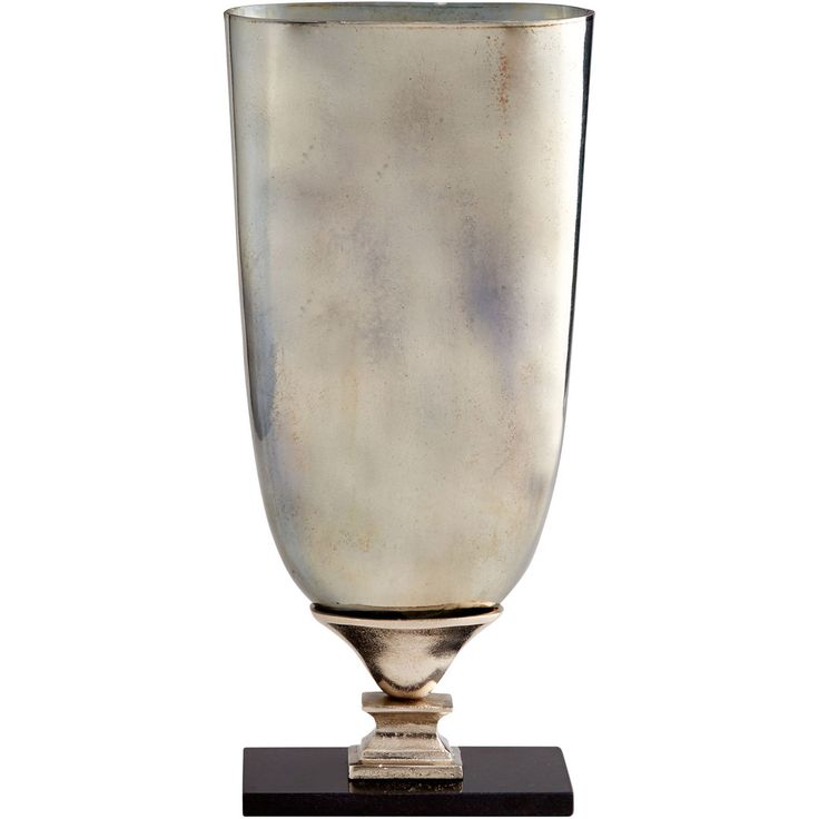 This Vase from the Chalice collection by Cyan Design will enhance your home with a perfect mix of form and function. The features include a Nickel And Verdi Platinum Glass finish applied by experts.   Product Features Include: Brand: Cyan Design  Collection: Chalice  SKU: 09767  UPC: 190808106070  Category: Vase  Finish: Nickel And Verdi Platinum Glass  Material: Aluminum/Glass/Marble  Width: 10.00  in.  Height: 22.00  in.  Extension/Depth: 4.75  in.  Backplate/Canopy Width: 0.00  in.  Backplate Large Vases Decor, Traditional Vases, Marble Vase, Vases For Sale, Glass Style, Cyan Design, Home Decor Vases, Glass Marbles, Table Vases