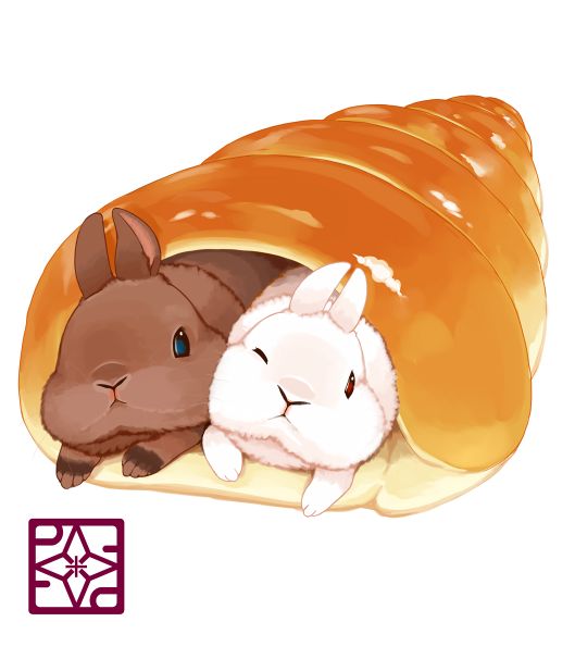 two buns that have animals in them on top of each other, one is sleeping