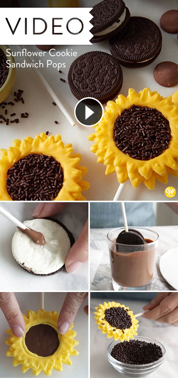 how to make sunflower cookies with sandwich pops