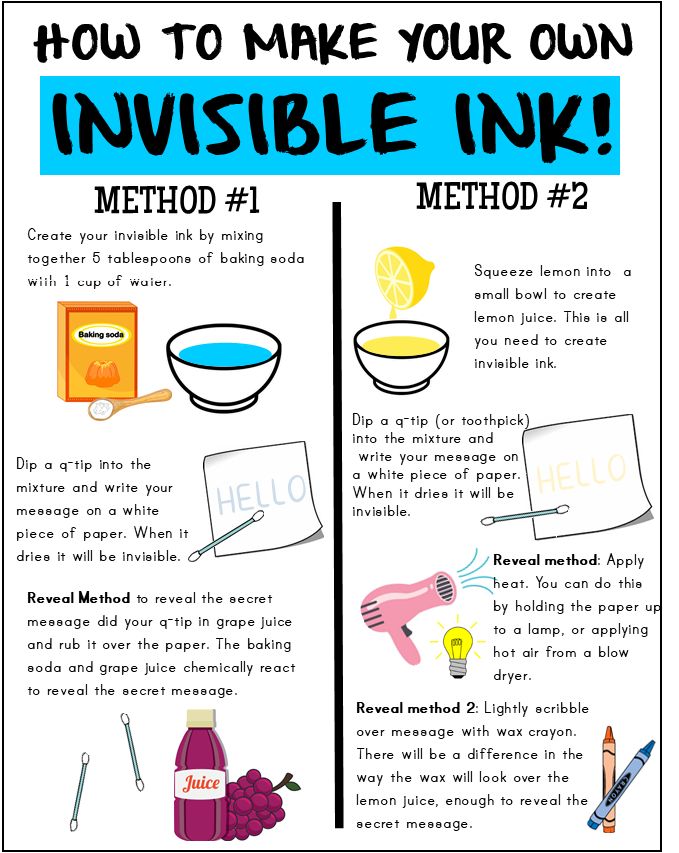 how to make your own invisible ink method