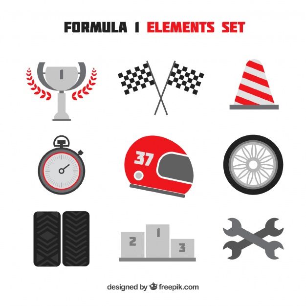 a set of racing related elements