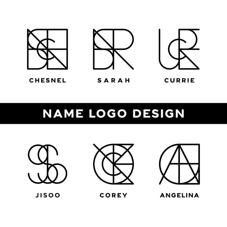 the letter logo design is designed in black and white, with different font options for each letter