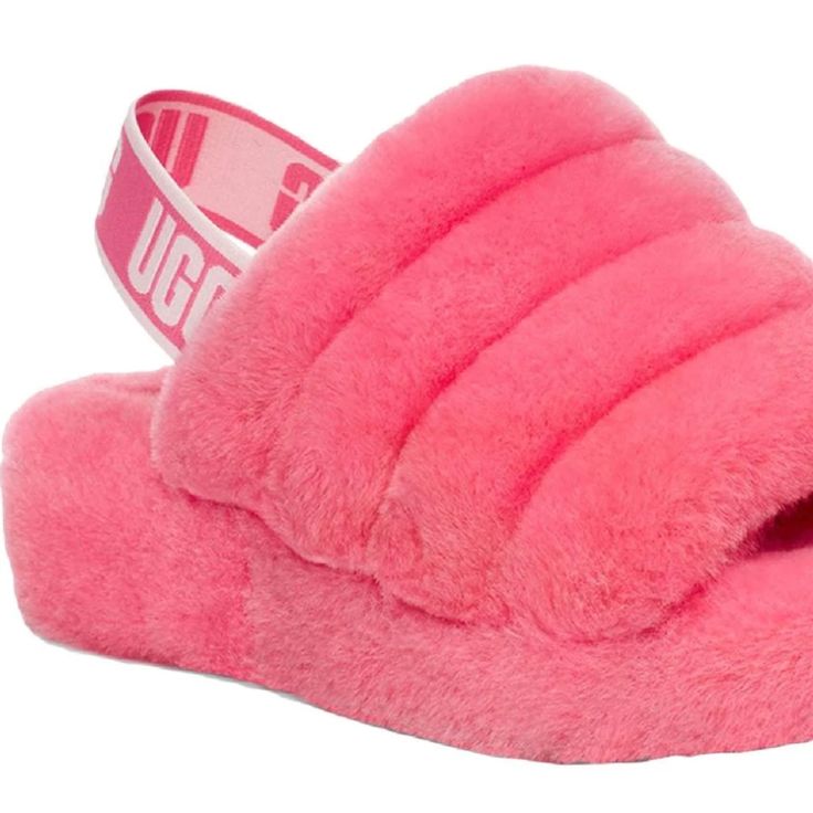 Who Don't Love Awesome Slippers= At Christmas. Go Beyond Basic. Or Test Urself - These Are With Every Penny And Won't Just Long. Nwt Bubble Blush Pink Ugg Sling Backs Authentic Genuine Nib Nwt Shearling A Gorgeous Bubble Blush Rose Pink. All The Rage_ On Trend --Even Though It's Winter... These Are Super Great For The House* It Will Soon Be Spring!! You Can Try And Buy Them Elsewhere... What I Can Almost Guarantee Is That They Are Sold Out Everywhere... Worse Ugg Also Is Experiencing Serious Shi Fluff Yeah Slide, Pink Uggs, Shearling Slippers, Sheepskin Slippers, Slide Slippers, Statement Shoe, Slides Women, Ugg Slippers, Women's Slippers