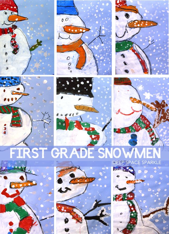 the first grade snowmen are made with felt