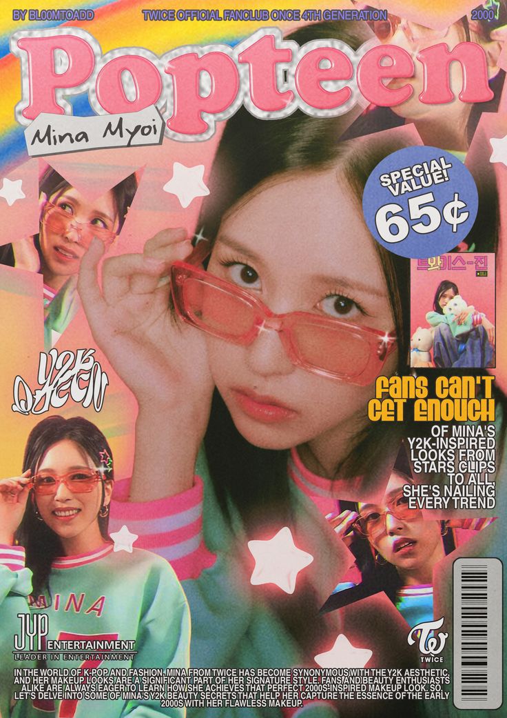 Mina Y2k, Popteen Magazine, Zine Cover, Magazine Cover Ideas, Magazine Design Cover, Photos Of Celebrities, Y2k Posters, Most Paused Movie Scenes, Pop Posters