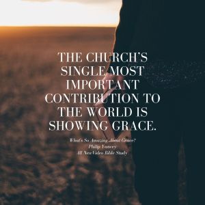 a person standing in a field with the words, the church's single most important contraption to the world is showing grace