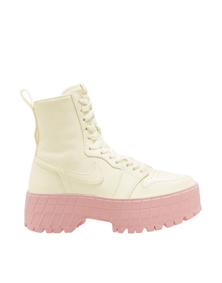 Shoes by Nike Shoe 'drobe stand-outs High-top design Pull tab for easy entry Lace-up fastening Pull tab for easy entry Signature Nike branding Perforated for ventilation Chunky sole Textured tread Beige High-top Sneakers With Textured Sole, White High-top Platform Boots For Streetwear, Nike High-top Sneakers With Textured Sole, Nike White High-top Sneakers With Textured Sole, Cream High-top Sneakers With Textured Sole, High-top Platform Lace-up Boots, Spring High-top Lace-up Boots, White Lace-up Platform Boots For Streetwear, Beige Low-top Spring Boots