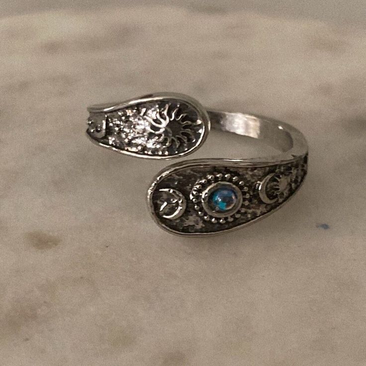 Fashion Ring Adjustable Sterling Silver Plated Any Questions Please Let Me Know Mexican Ring, Moon Sun Star, Mexican Girl, Moon Sun, Brand Jewelry, Mens Accessories Jewelry, Star Ring, Fashion Ring, Womens Jewelry Rings