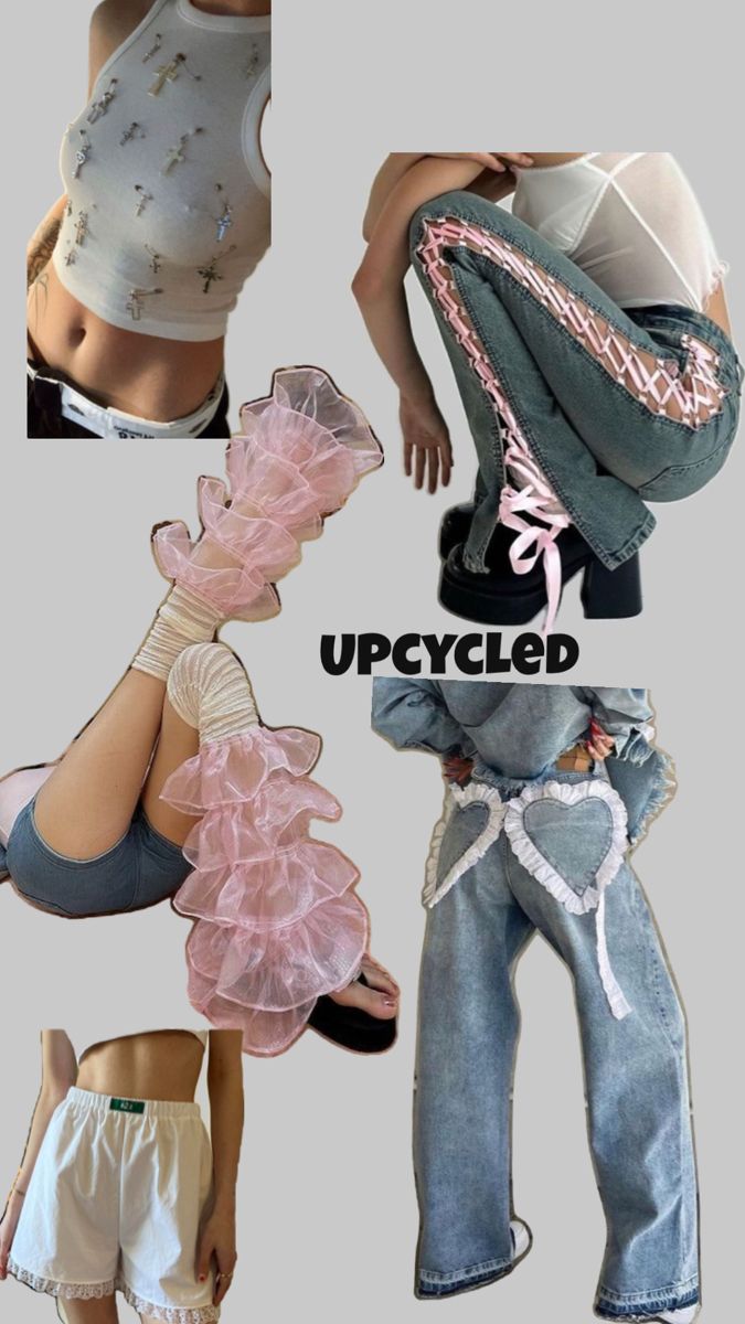 Y2k Design, Upcycle Clothes Diy, Denim Art, Diy Clothes Design, Thrift Flip, Fashion Project, Upcycle Projects, Refashion Clothes, Y2k Style