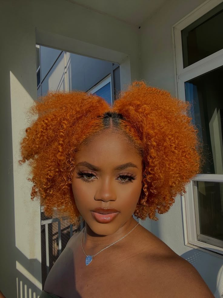 Orange Hair Colors, Natural Ginger Hair, Afro Hair Dye, Orange Hair Color Ideas, Orange Hair Dye, Orange Hair Color, Natural Ginger, Color For Black Hair, Hair Color Orange