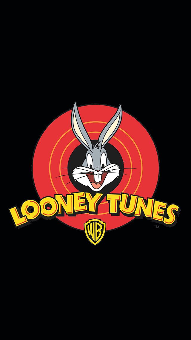 the looney tunes logo on a black background