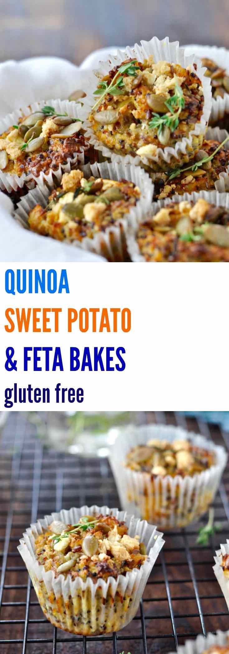 quinoa sweet potato and feta bakes with gluten free on top