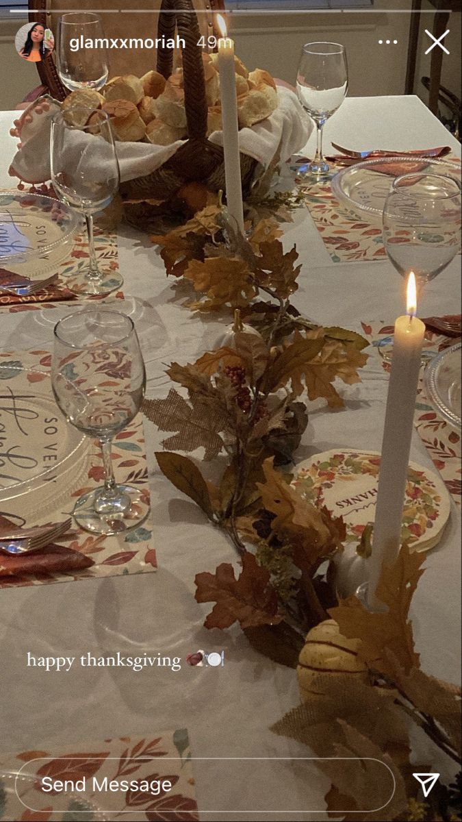 an image of a table setting for thanksgiving dinner