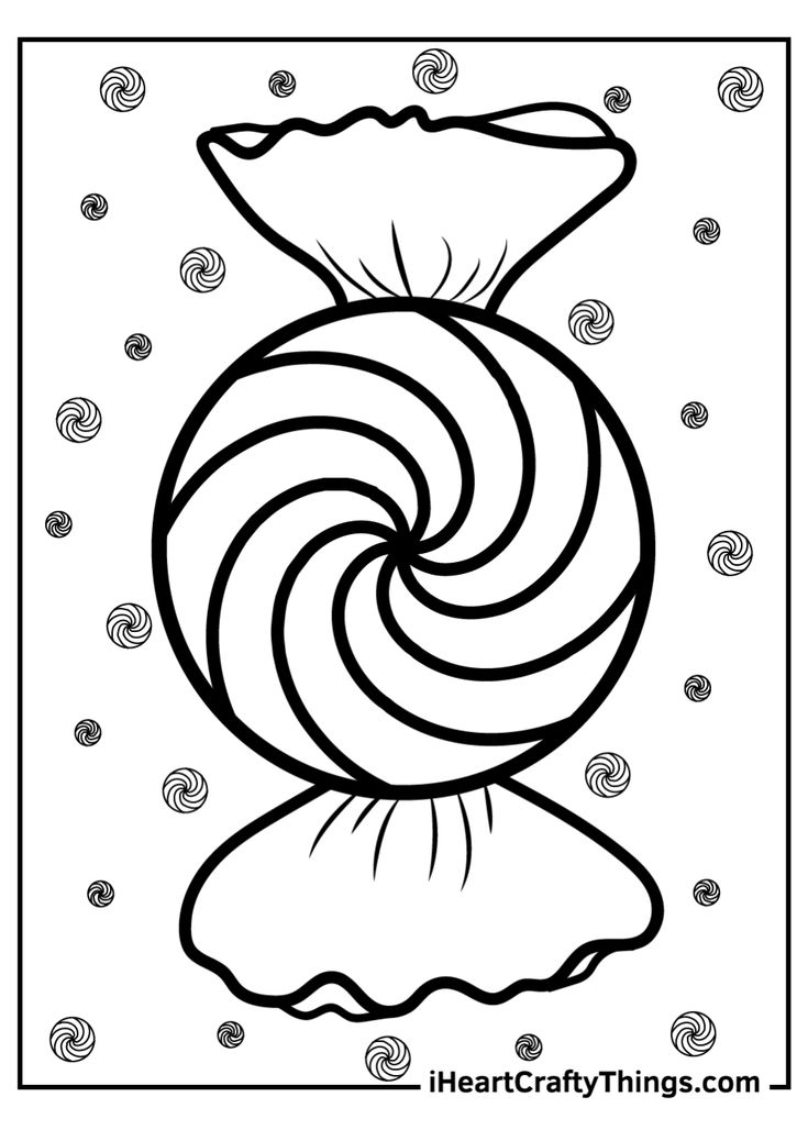 a black and white drawing of a swirly bag on top of a round object