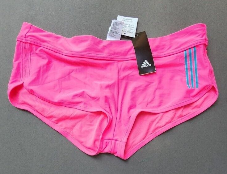 Pink Upf 50+ Sports Swimwear, Sporty Bra-friendly Pink Swimwear, Pink 4-way Stretch Sports Swimwear, Pink Moisture-wicking Sports Swimwear, Pink 4-way Stretch Sporty Swimwear, Pink Adidas, Swim Bottoms, Adidas Women, Neon Pink