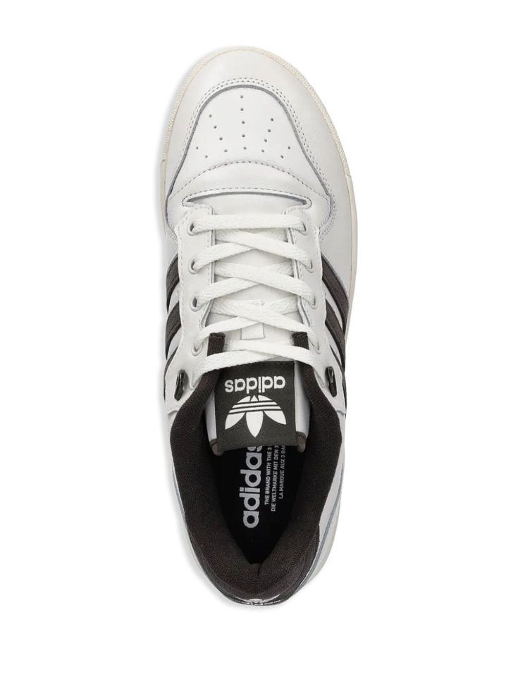 white/black front lace-up fastening rubber sole signature 3-Stripes logo round toe