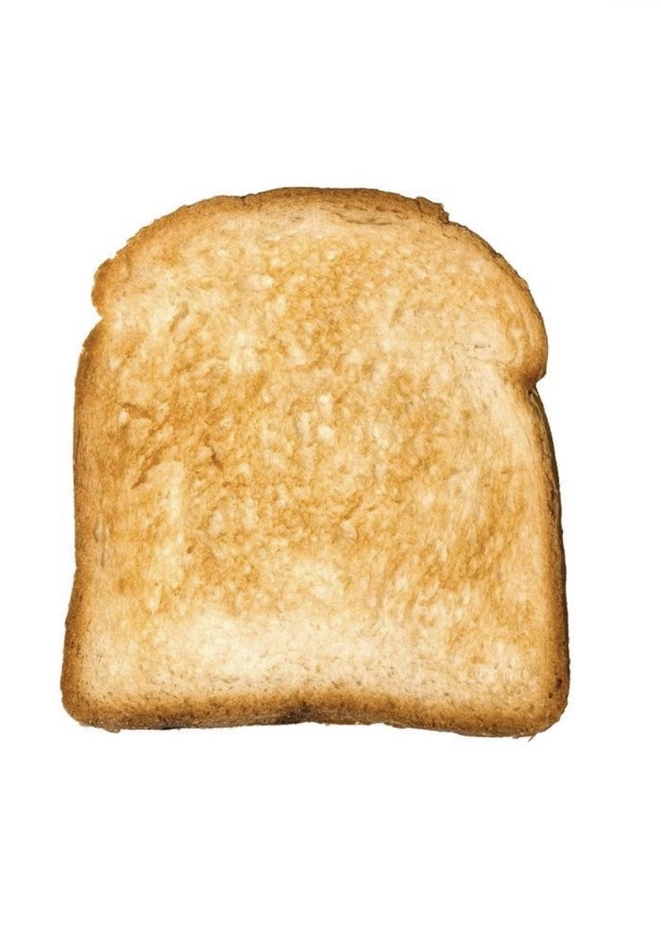 a slice of toasted bread on a white background