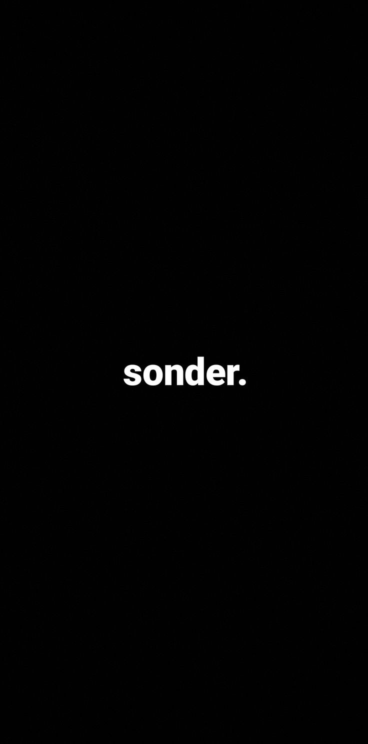 a black background with the words sonder written in white on it's left side