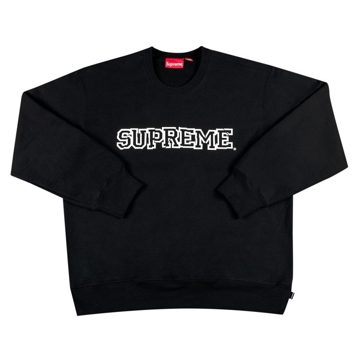 Find SUPREME Shattered Logo Crewneck on Editorialist. Supreme Shattered Logo Crewneck 'Black' Designer Letter Print Sweatshirt For Streetwear, Designer Black Sweatshirt With Embroidered Logo, Designer Embroidered Logo Tops For Fall, Designer Cotton Sweatshirt With Letter Print, Black Sweatshirt With Embroidered Logo Relaxed Fit, Streetwear Crew Top With Embroidered Logo, Black Tops With Embroidered Logo For Streetwear, Black Tops With Embroidered Graphics For Fall, Black Embroidered Tops For Fall