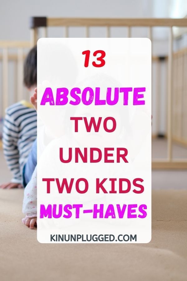 a baby crawling on the floor with text overlay that reads 13 absolute two under two kids must - haves