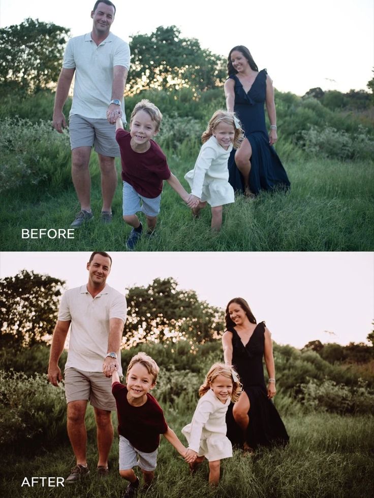 an image of a family posing in the grass