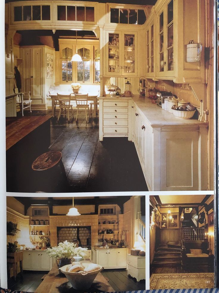 an open book with pictures of kitchen and dining room in it, including photos of the interior