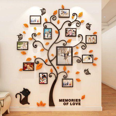 a family tree with many pictures on it and the words memories of love written below