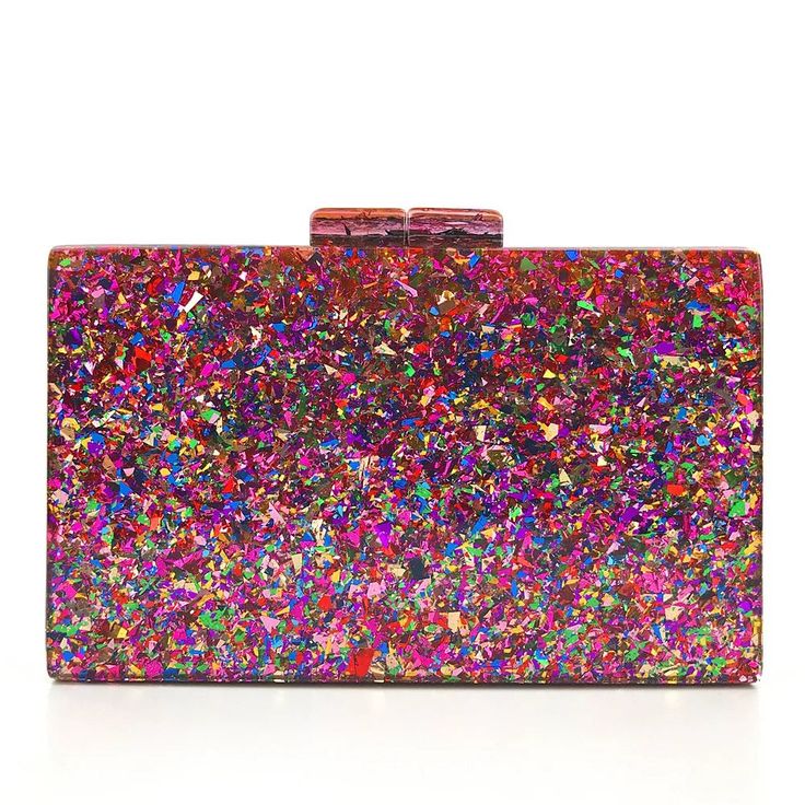 Start your spring and summer off in this Stylish Multi-Color Sequin acrylic clutch. Comes in two styles material: Acrylic Trendy Multicolor Evening Bag, Multicolor Clutch For Evening In Spring, Trendy Rectangular Spring Clutch, Trendy Pink Rectangular Clutch, Spring Evening Rectangular Bag, Colorful Party Bags For Summer, Multicolor Clutch Evening Bag For Summer, Trendy Red Party Clutch, Trendy Red Clutch For Parties