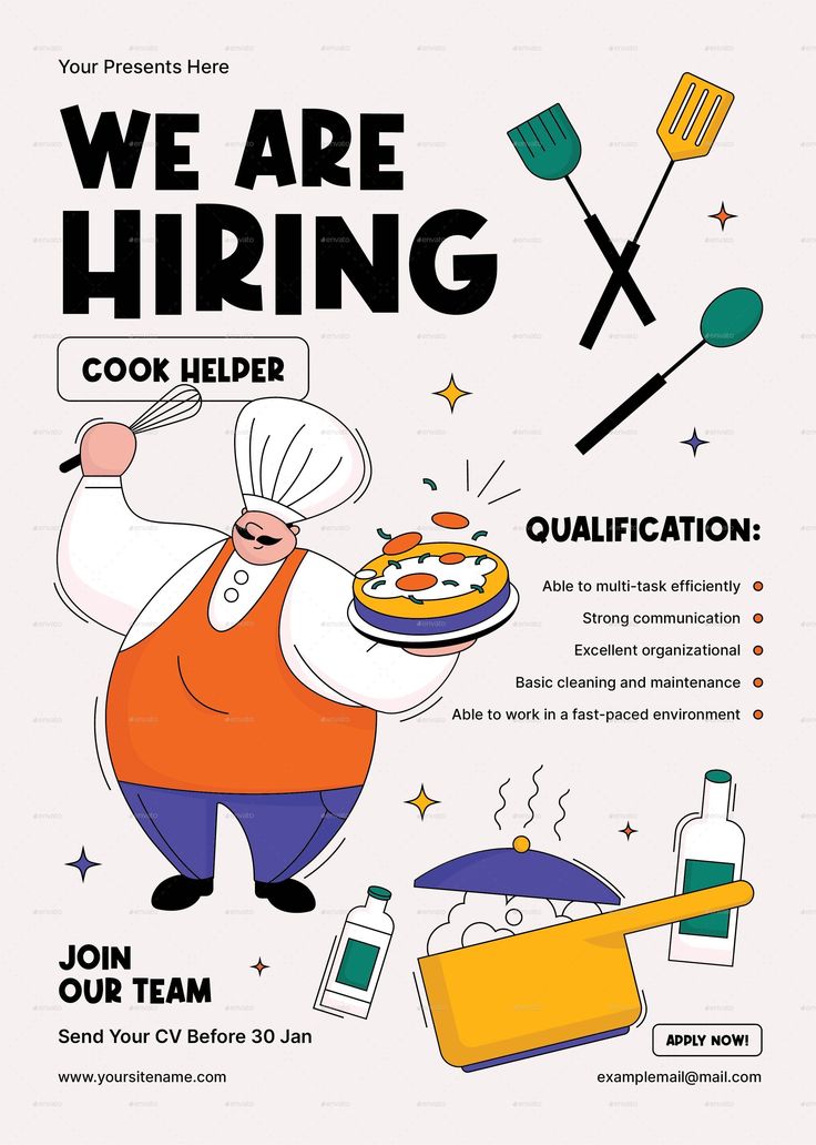 Cook Helper Job Hiring Flyer Job Ads Design, Hiring Poster Design Ideas, Job Hiring Poster, We Are Hiring Poster Design, Burger Bangor, Hiring Design, We Are Hiring Poster, Tie A Tie Easy, Hiring Ad